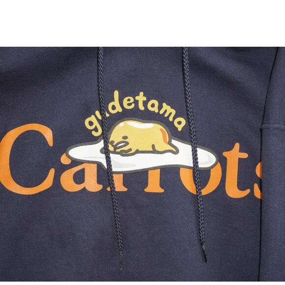 Carrots x Gudetama x Champion Hoodie Navy Blue Graphic Sweatshirt Size L - Picture 5 of 6